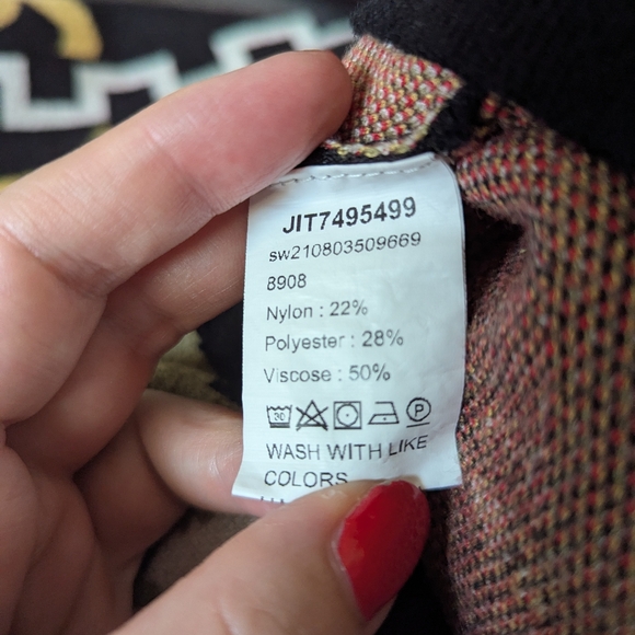 Colorful Abstract Dinosaur Pattern Sweater - Picture 3 of 4